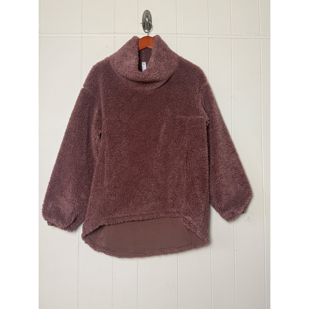 Lululemon Warmth Restore Long Pullover Size 8 Sherpa Fleece Funnel Neck Teddy